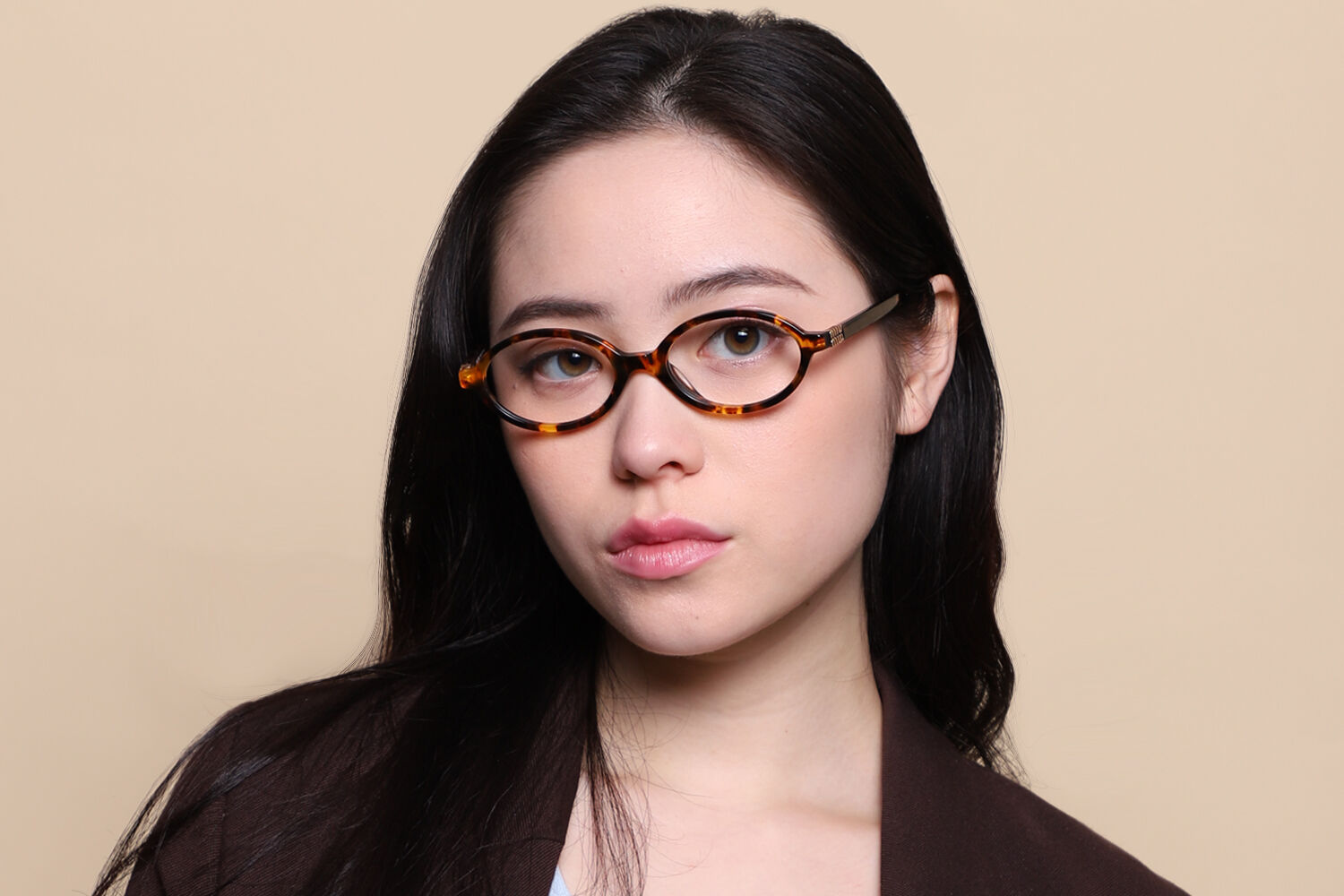 Miu Miu MU01XV VAU1O1 Oval Honey Yellow Tortoise Frame Eyeglasses