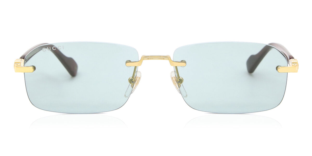Gucci GG1221S 003 Rectangle Gold Sunglasses | SmartBuyGlasses