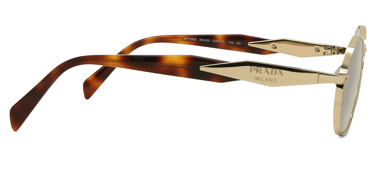 Prada PR 65ZS ZVN70L Oval Gold Sunglasses | SmartBuyGlasses Singapore