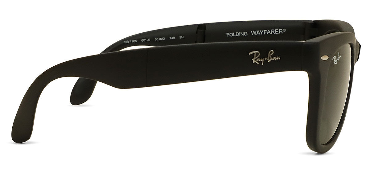 小物 RayBan FOLDING WAYFARER RB4105 BLACK Ray-Ban RB4105 Wayfarer Folding 601S Square Matte Black Sunglasses