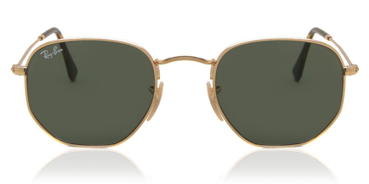 Ray-Ban RB3548N Hexagonal Metal Flat Lenses 001 Geometric Gold