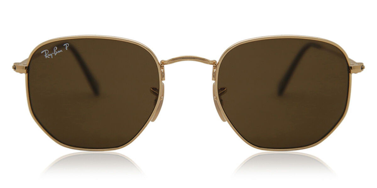 Ray-Ban RB3548N Hexagonal Metal Flat Lenses Polarized 001/57 Oval