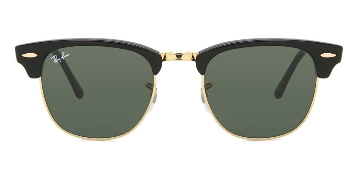 Ray-Ban RB 3016 CLUBMASTER サングラス Ray-Ban RB3016/S Clubmaster W0365 Browline Black/Gold Sunglasses