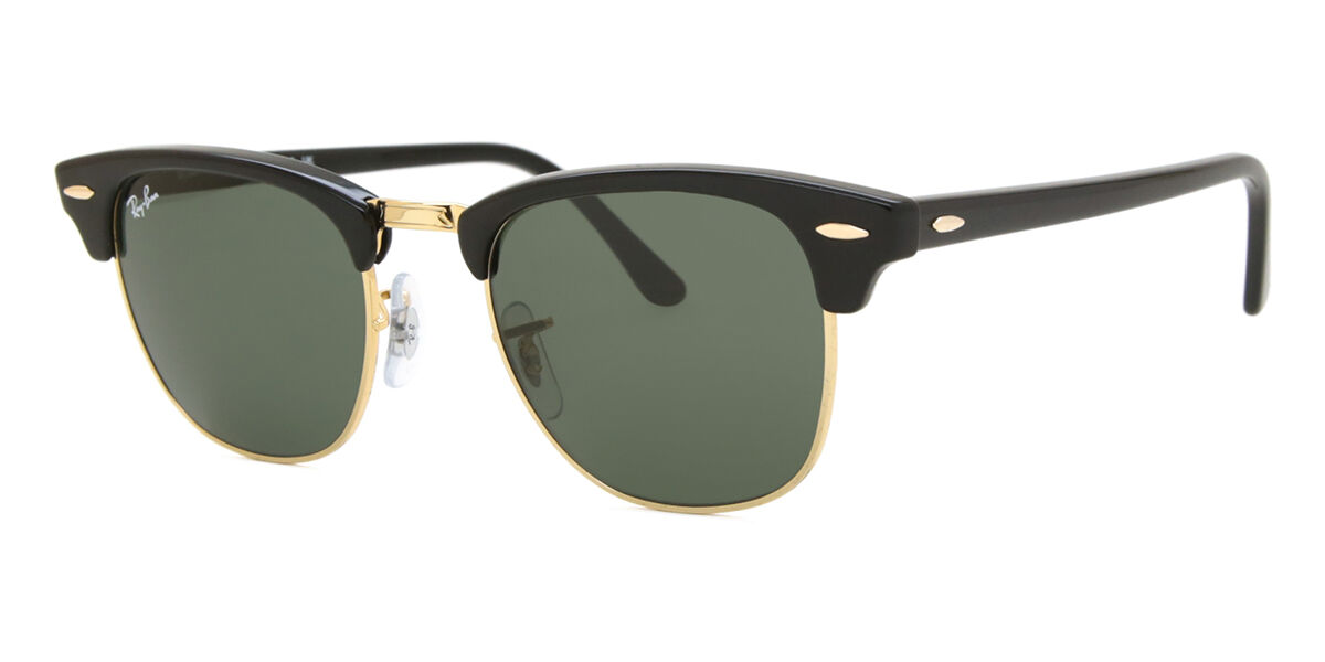 Ray-Ban RB3016/S Clubmaster W0365 Browline Black/Gold Sunglasses