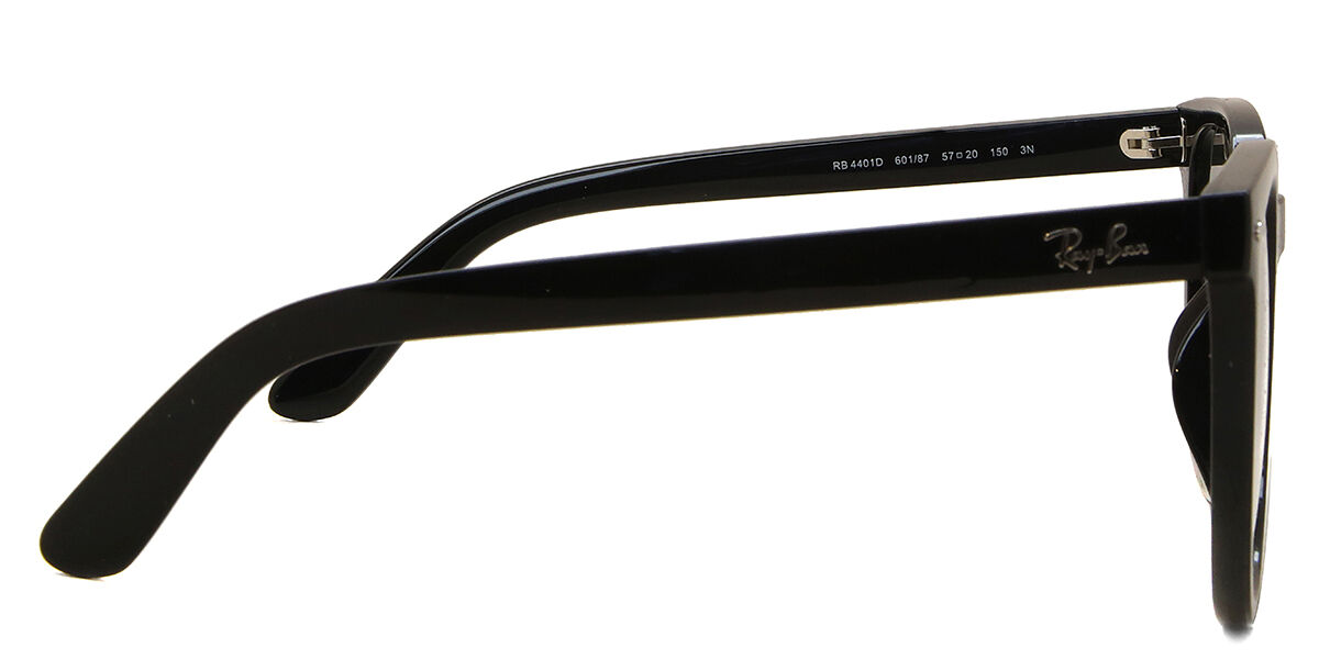 Ray-Ban RB4401D Asian Fit 601/87 Square Black Sunglasses