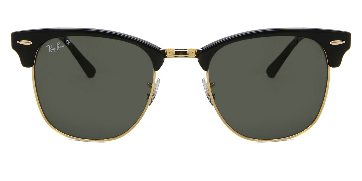 Ray-Ban RB3016/S Clubmaster Polarized 901/58 Square Gold Black