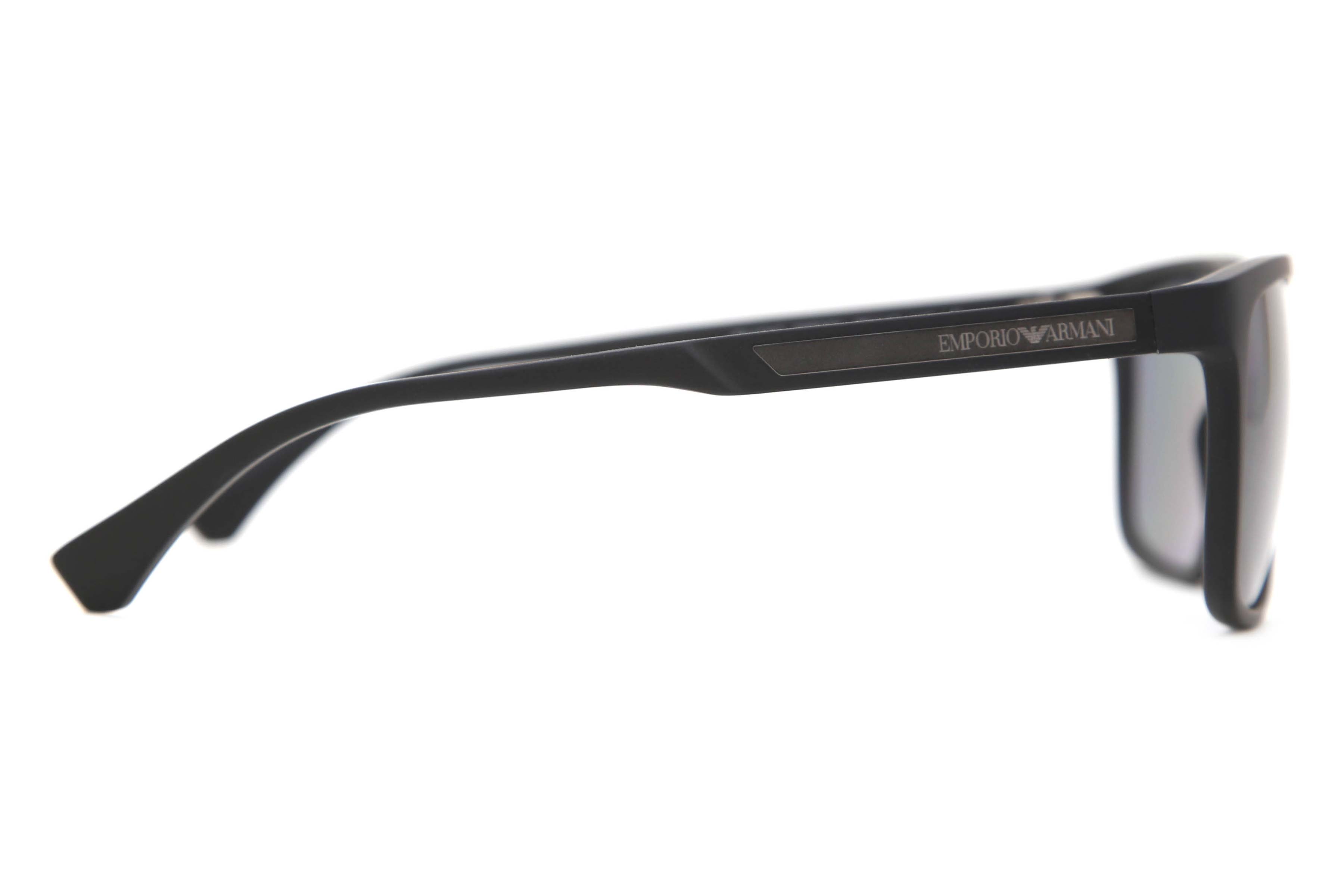 Emporio Armani EA4047 Polarized 506381 Rectangle Black Rubber