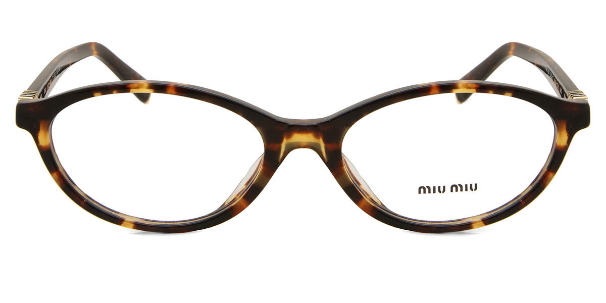 miuページ Miu Miu MU09XV VAU1O1 Oval Honey Yellow Tortoise Frame Eyeglasses