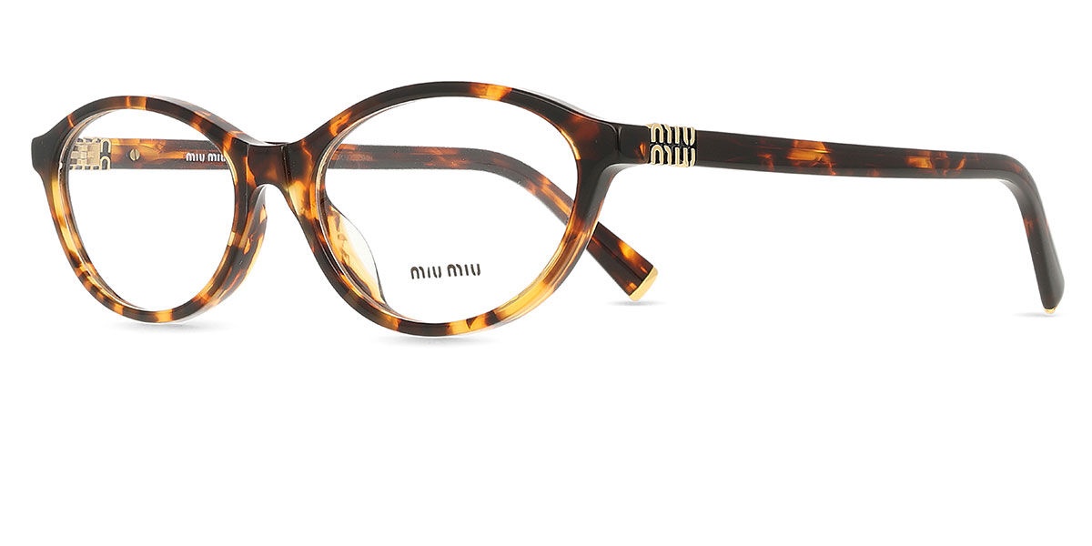 Miu Miu MU09XV VAU1O1 Oval Honey Yellow Tortoise Frame Eyeglasses