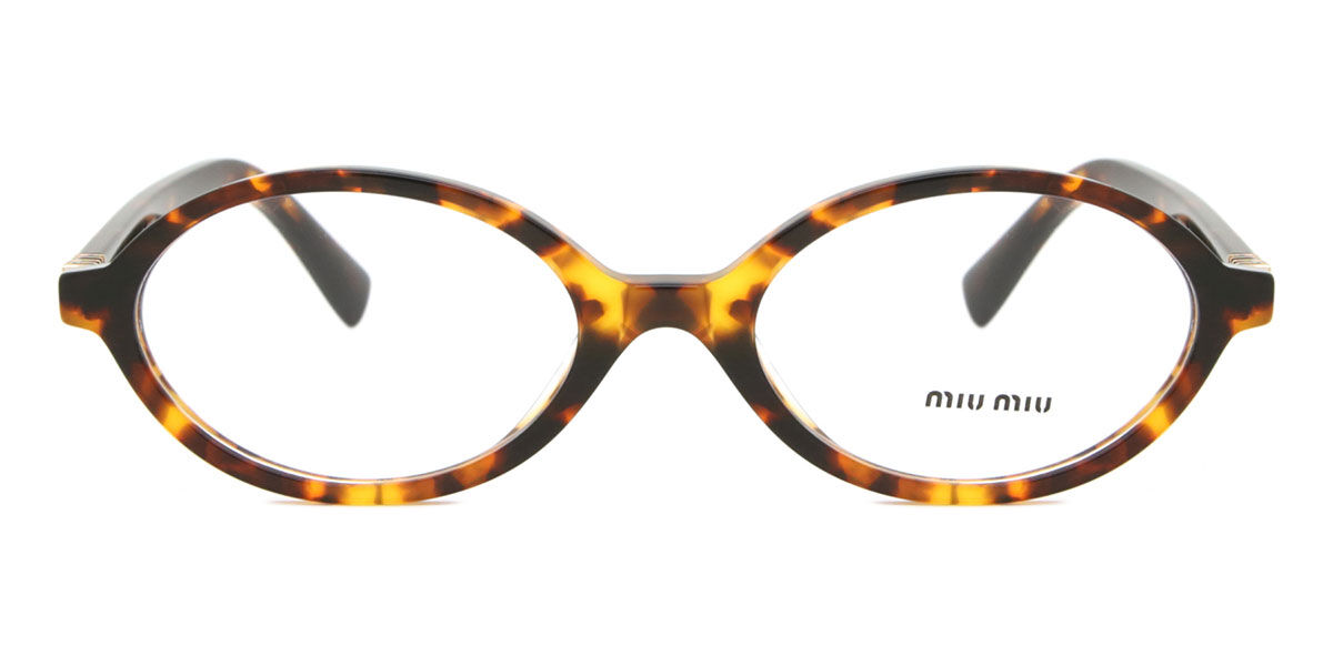 Miu Miu MU01XV VAU1O1 Oval Honey Yellow Tortoise Frame Eyeglasses
