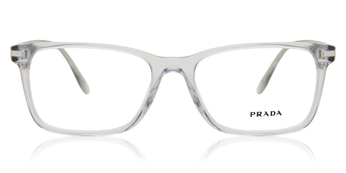 Prada PR 14WV U431O1 Square Transparent Grey Frame Eyeglasses