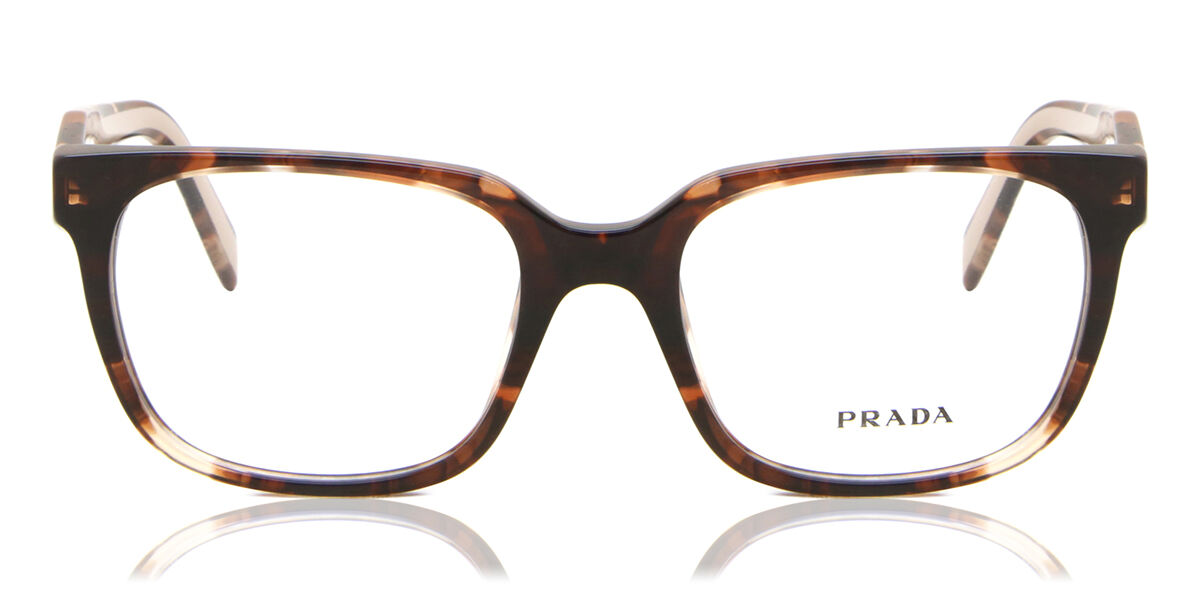 Prada PR 17ZV 07R1O1 Square Caramel Tortoise Frame Eyeglasses