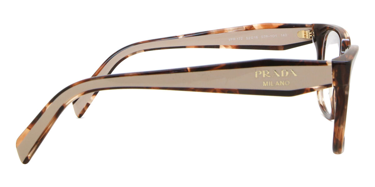 Prada PR 17ZV 07R1O1 Square Caramel Tortoise Frame Eyeglasses