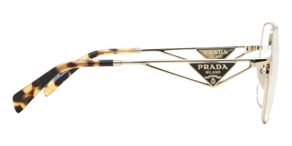 Prada PR 59ZV ZVN1O1 Geometric Pale Gold Frame Eyeglasses