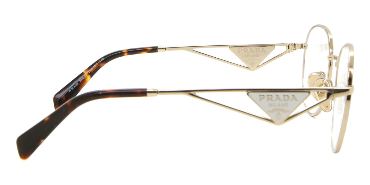 Prada PR A50V ZVN1O1 Oval Pale Gold Frame Eyeglasses