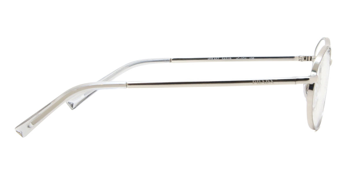 Prada PR A57V 1BC1O1 Oval Silver Frame Eyeglasses